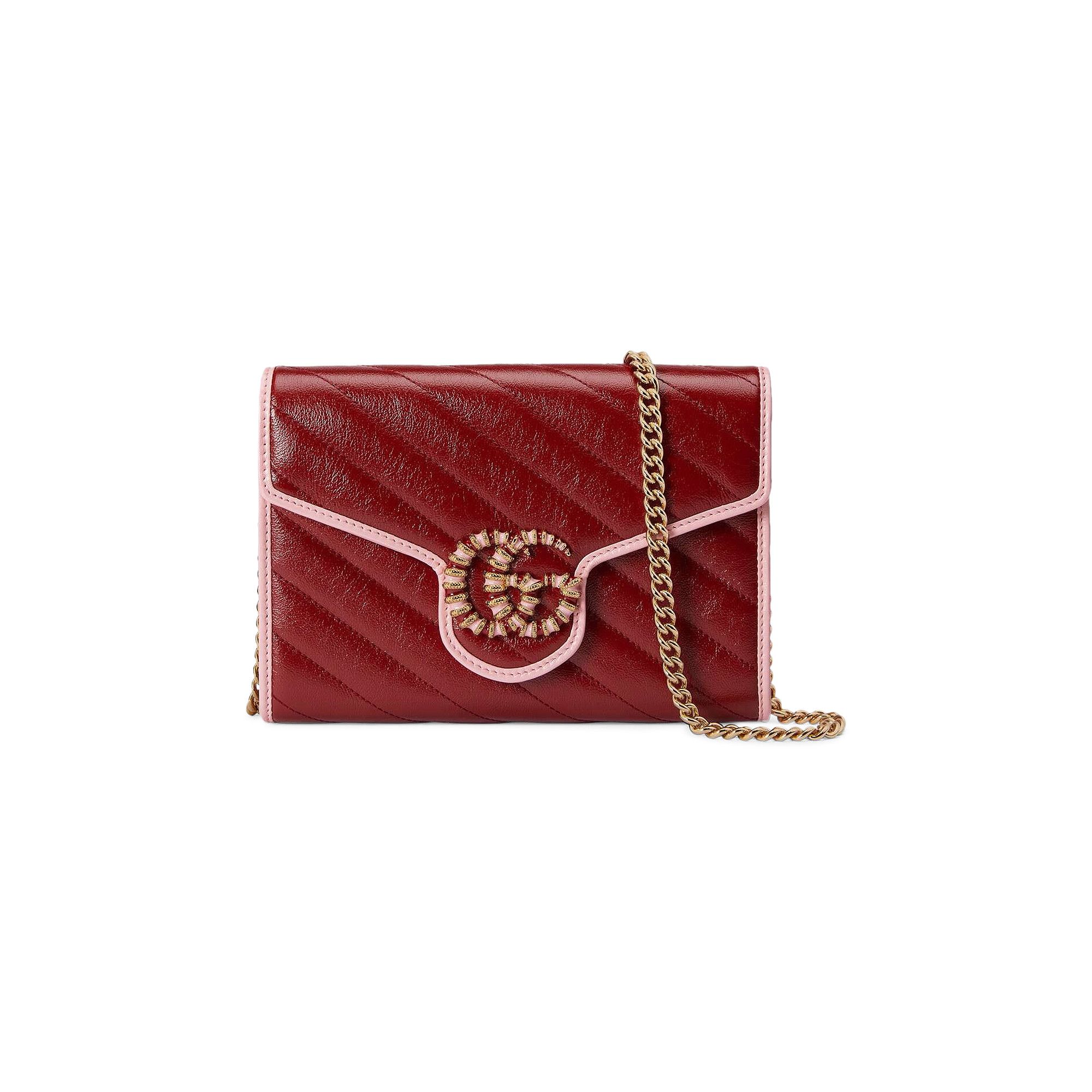 Buy Gucci GG Marmont Mini Chain Bag Dark Red Pastel Pink 573807 1X5EG 6476 GOAT CA
