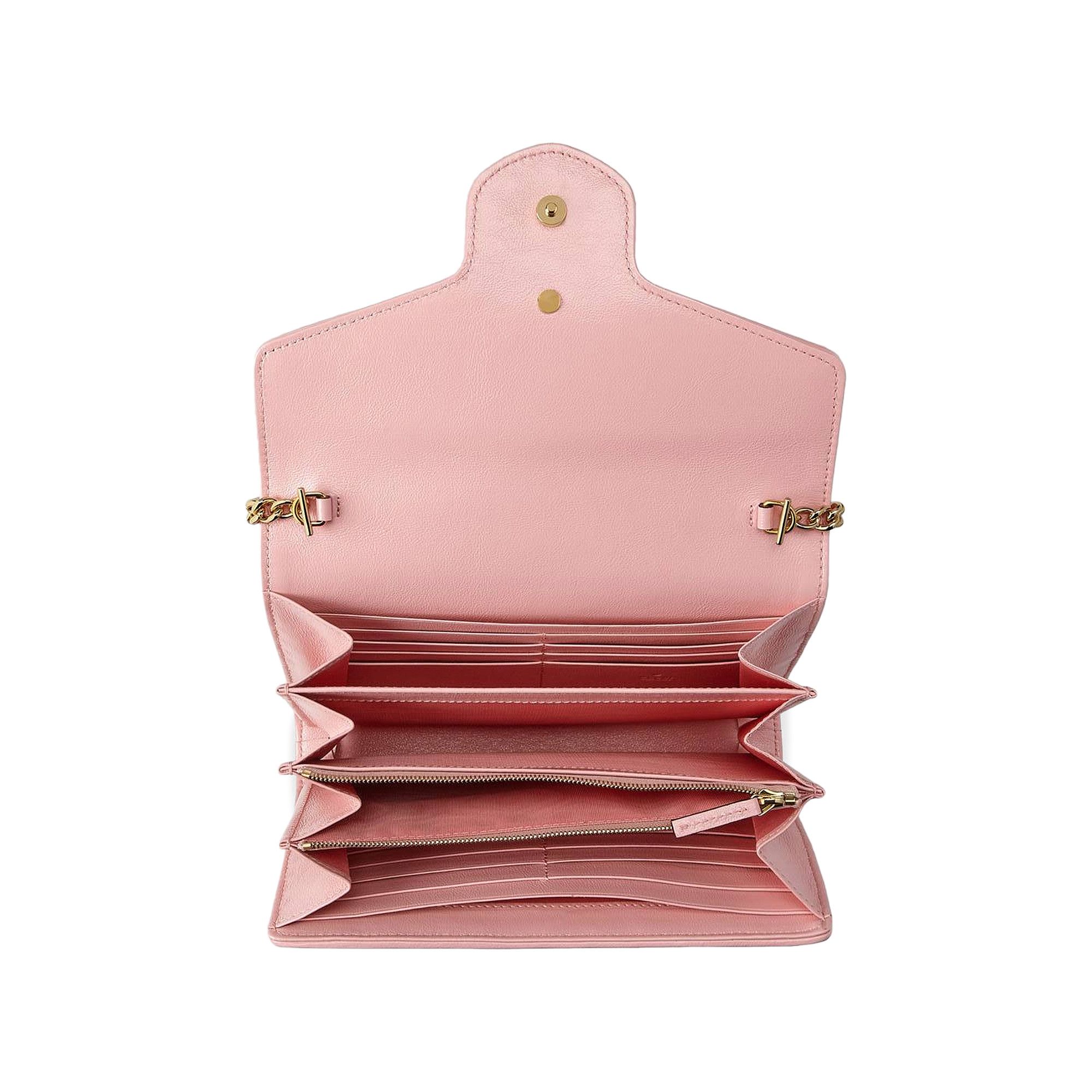 Gg marmont leather mini chain bag pink sale