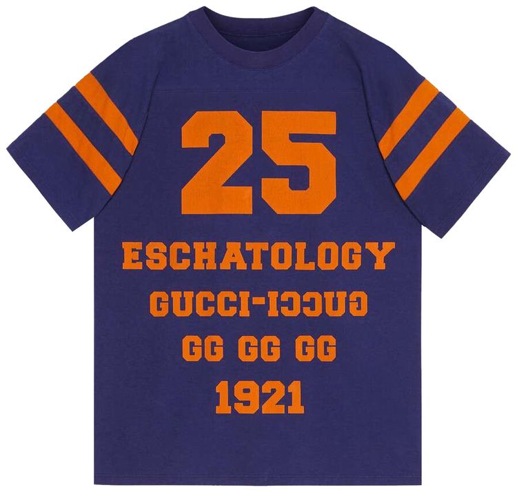 Gucci T Shirt With 25 Gucci Eschatology And Blind For Love 1921 Print OrangeVintage Ink