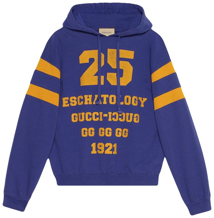 Gucci Sweatshirt With 25 Gucci Eschatology And Blind For Love 1921  Print Blue