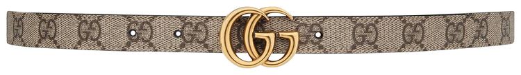 Gucci GG Marmont Reversible Thin Belt BeigeEbony