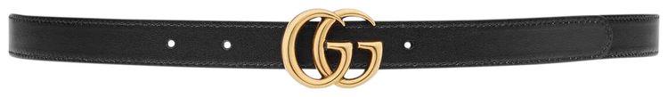 Gucci GG Marmont Reversible Thin Belt BeigeEbony