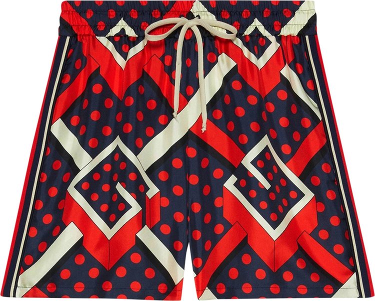 Gucci G Dot Labryinth Print Shorts IvoryRed