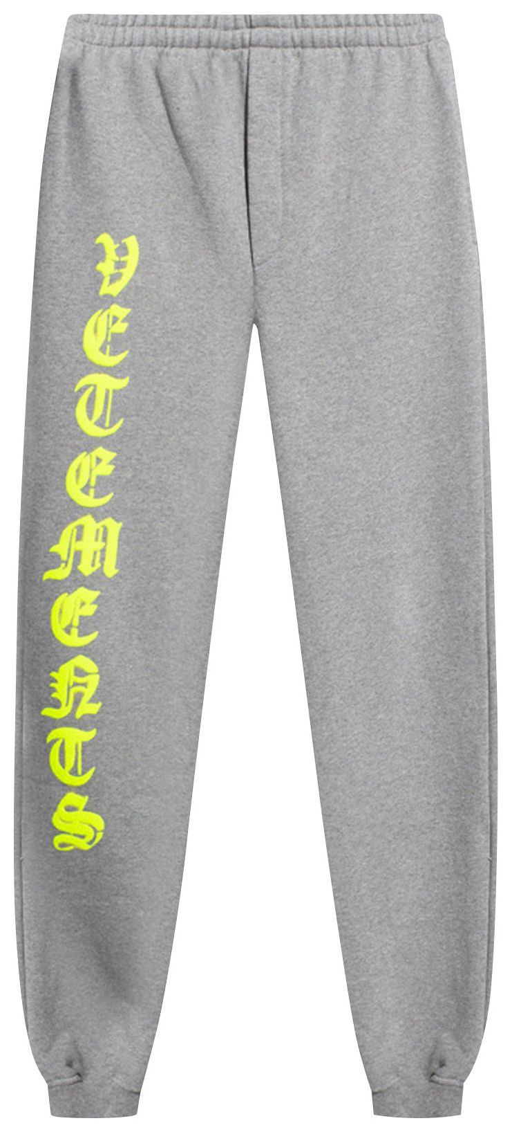 Vetements Anarchy Logo Sweatpants Grey MelangeNeon Yellow