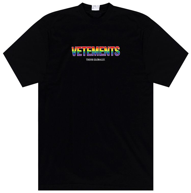 Vetements Rainbow Logo T Shirt Black