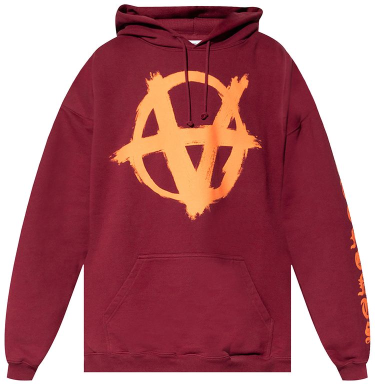 Vetements Double Anarchy Logo Hoodie BordeauxOrange