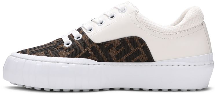 Fendi Force Lace Up Sneaker White Brown