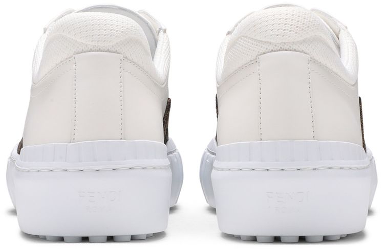Fendi Force Lace Up Sneaker White Brown