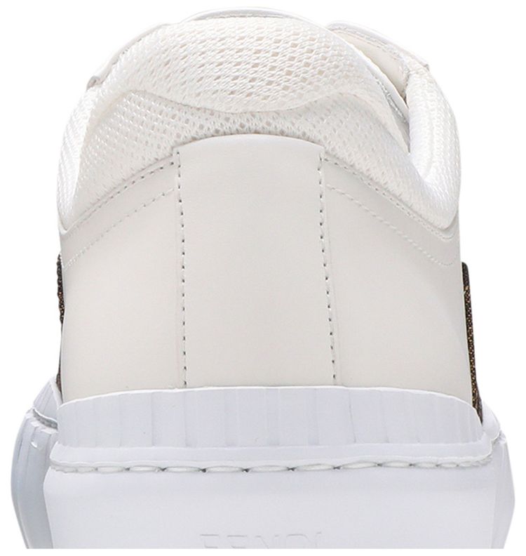 Fendi Force Lace Up Sneaker White Brown
