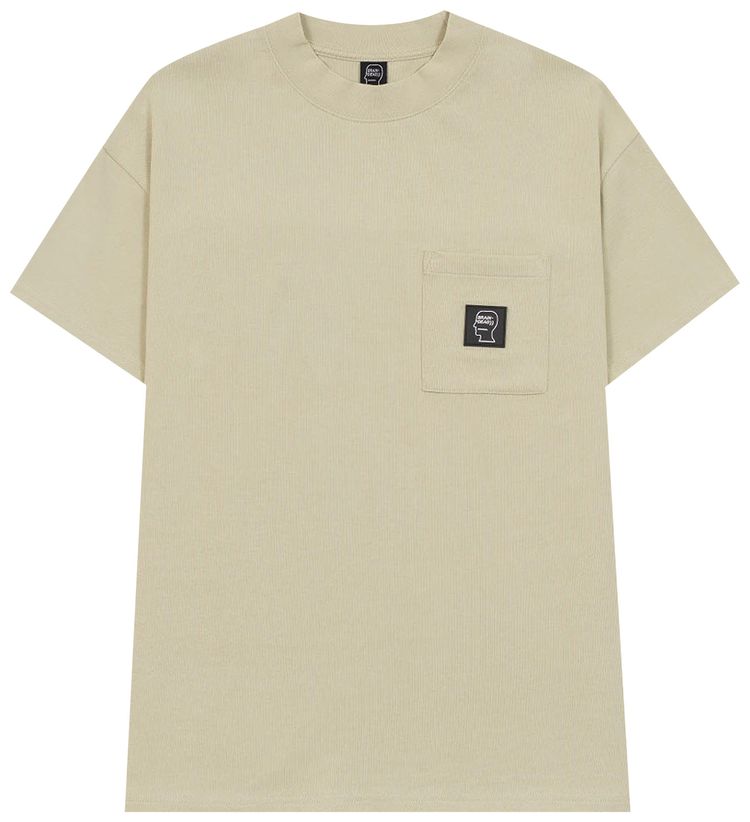 Brain Dead Heavyweight Jersey Mockneck Pocket Shirt With PVC Tan