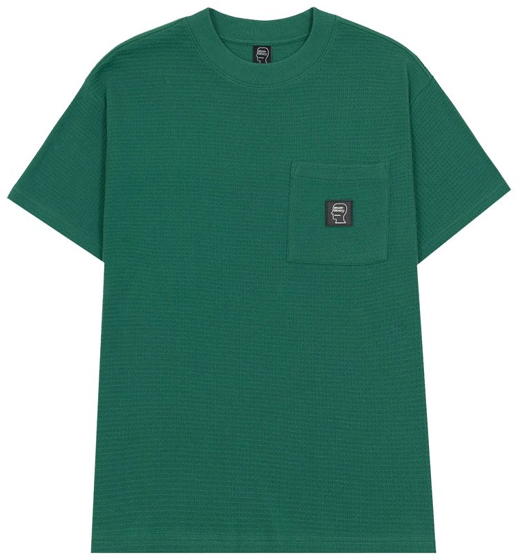 Brain Dead Waffle Knit Mockneck Pocket Shirt With PVS Emerald