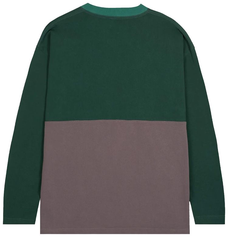 Brain Dead Embroidered Long Sleeve Football Shirt Forest Green
