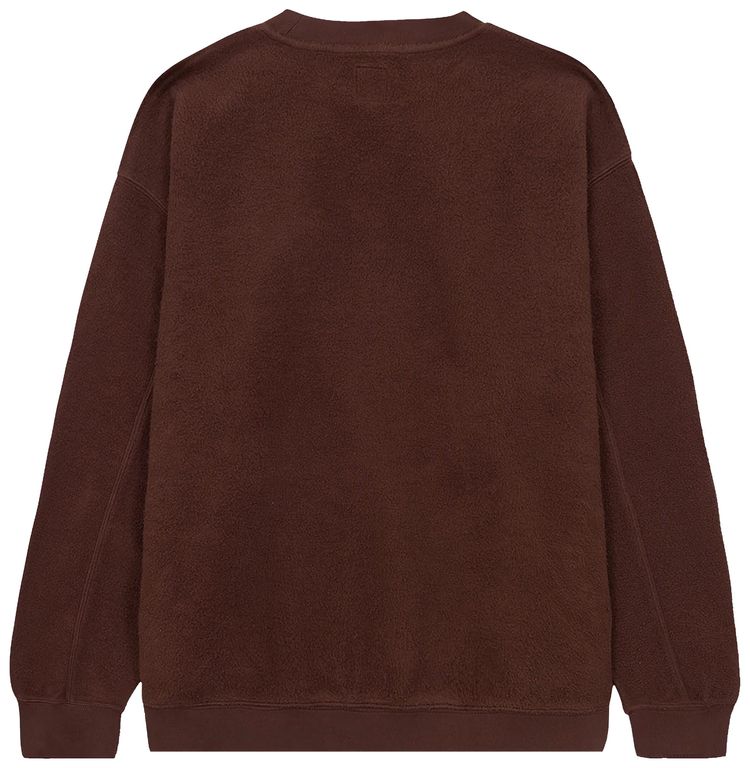 Brain Dead Reverse Fleece Crewneck Sweatshirt Chocolate