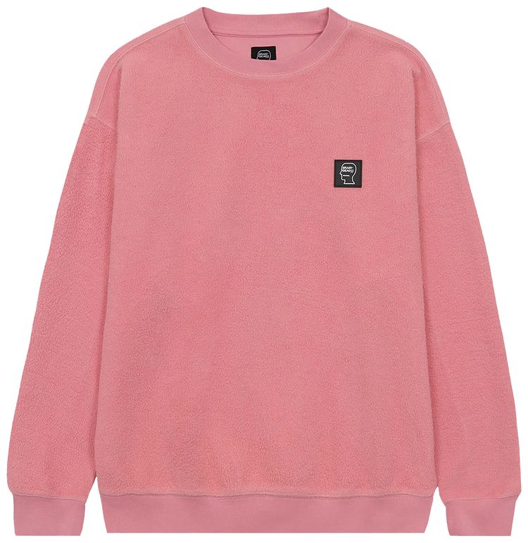 Brain Dead Reverse Fleece Crewneck Sweatshirt Pink
