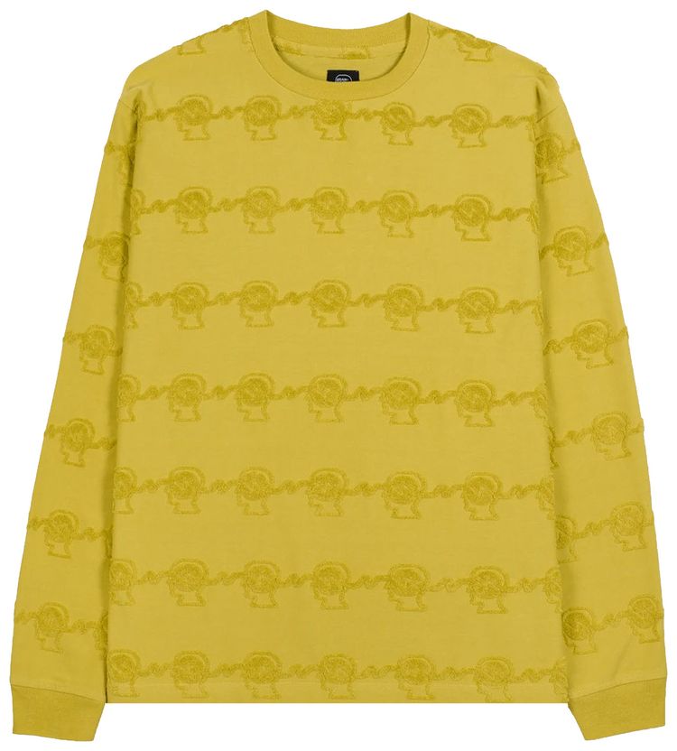 Brain Dead Running Head Textured Stripe Long Sleeve Gold