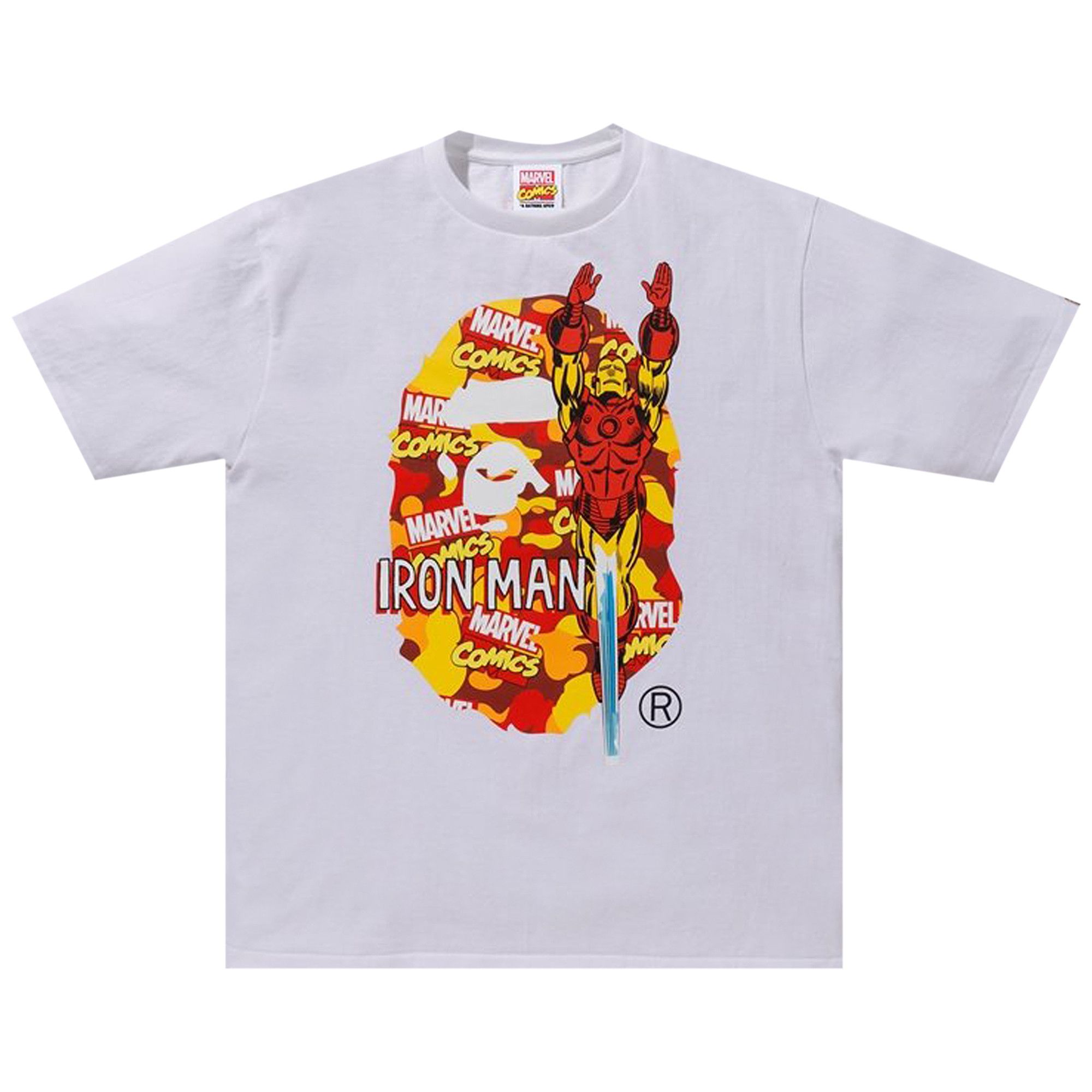 Buy BAPE x Marvel Camo Iron Man Tee 'White' - 1F23 110 920