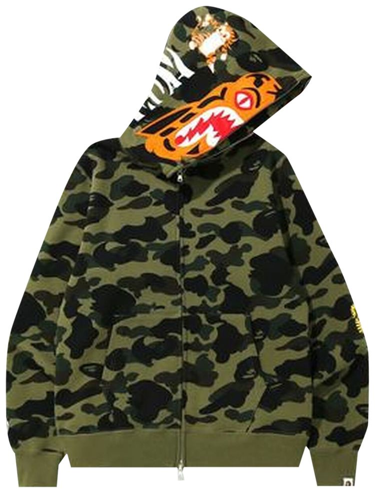 BAPE 1st Camo Tiger Full Zip Hoodie Green