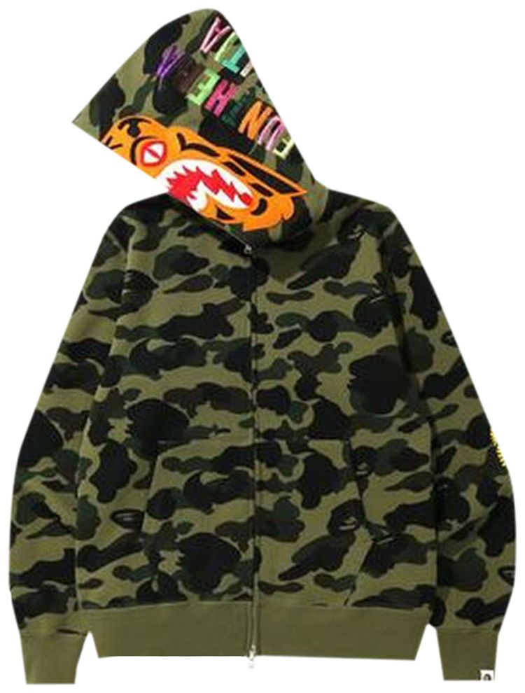 BAPE 1st Camo Tiger Full Zip Hoodie Green