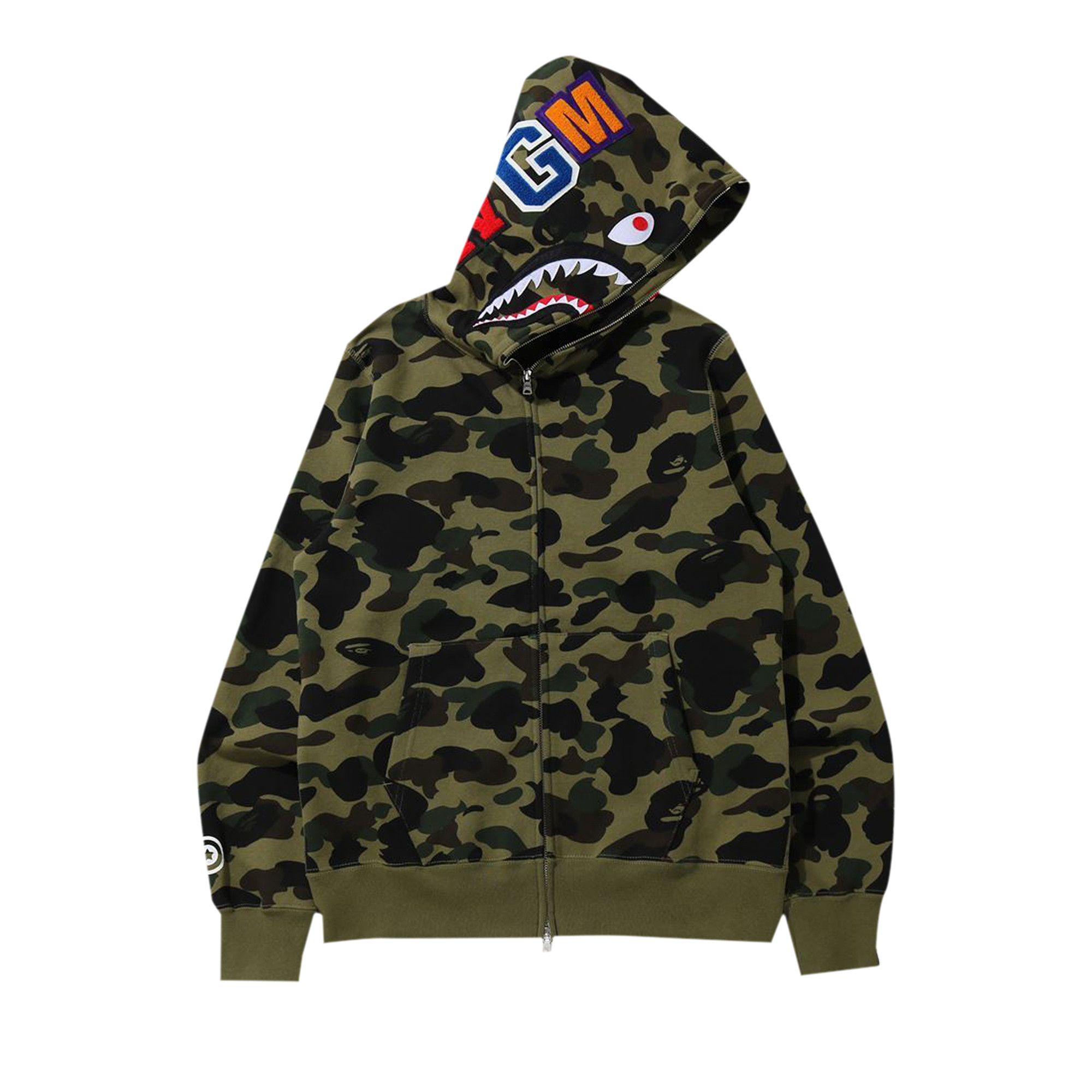 Bape green hoodie hotsell