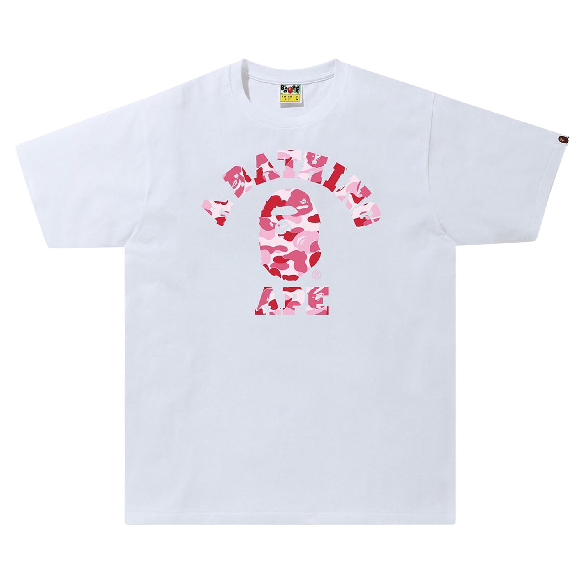 Buy BAPE ABC Camo College Tee 'White/Pink' - 1H30 110 006