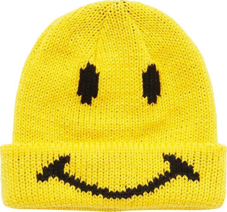 Chinatown Market Smiley Knitted Beanie Yellow