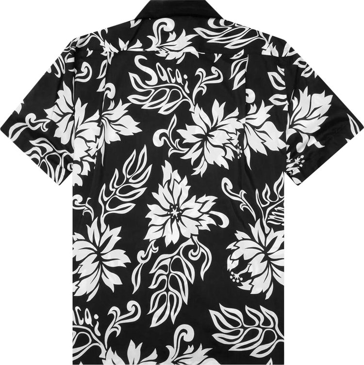 Sacai Floral Print Shirt Black