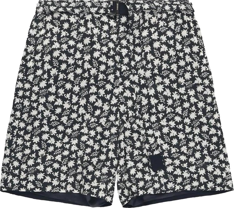 Sacai Floral Print Shorts Black