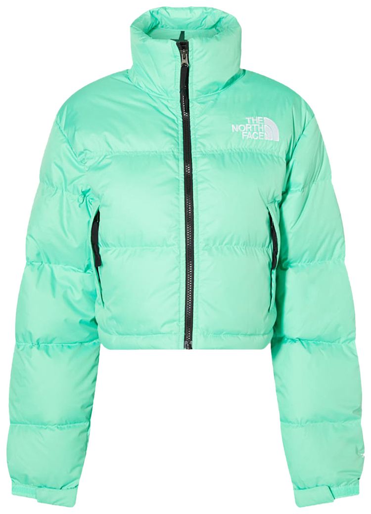 The North Face Cropped Nuptse Jacket Chlorophyll Green