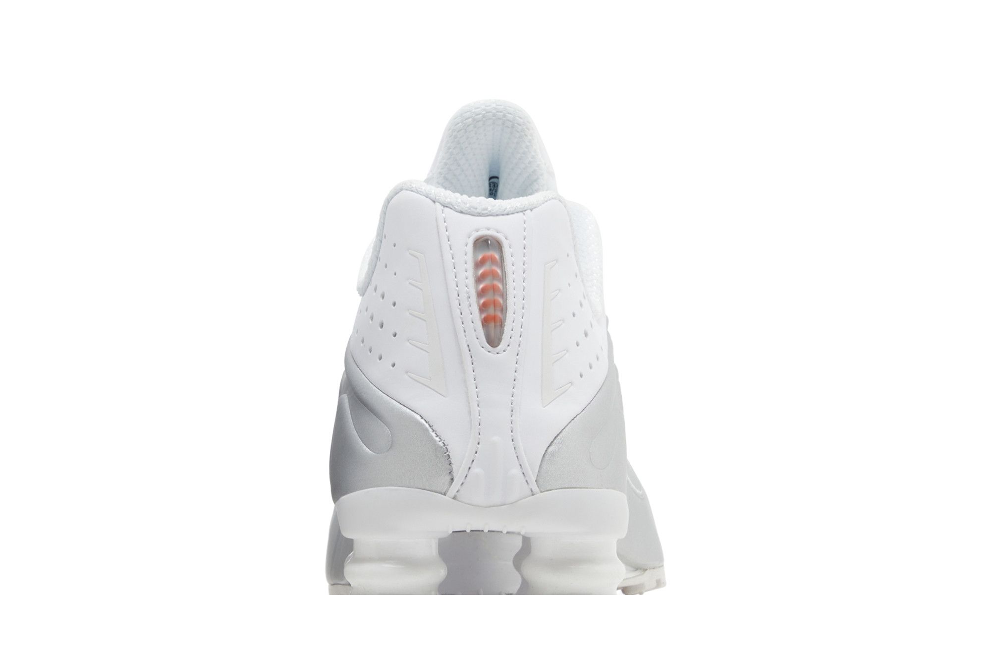 NIKE ショックスR4レスアッフスニカ AR3565SU 101 AR3565-101 Nike Shox R4 White Metallic Silver Max Orange
