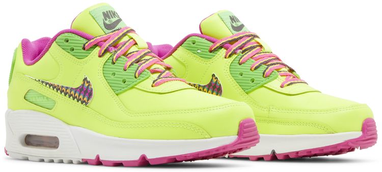 Nike Air Max 90 Leather GS Volt Fire Pink