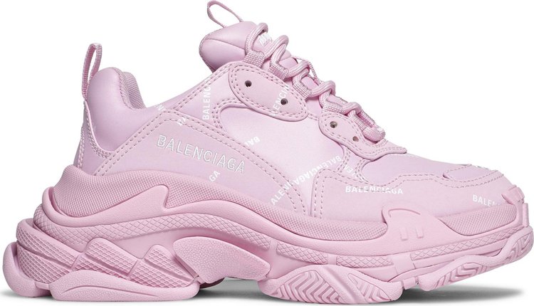 Balenciaga Wmns Triple S Sneaker Allover Logo   Pink