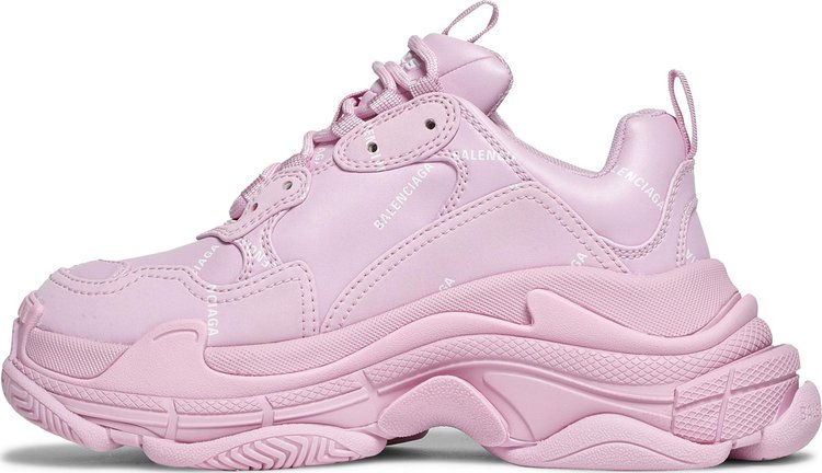 Balenciaga Wmns Triple S Sneaker Allover Logo   Pink