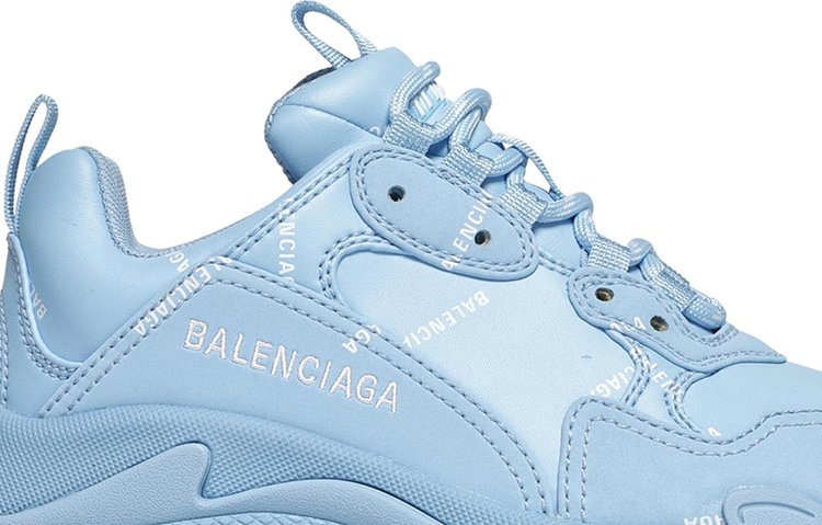 Balenciaga Wmns Triple S Sneaker Allover Logo   Light Blue