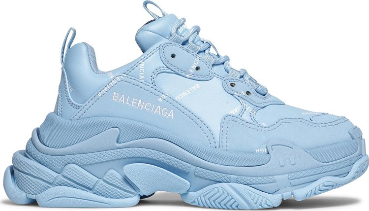 Balenciaga Wmns Triple S Sneaker Allover Logo   Light Blue