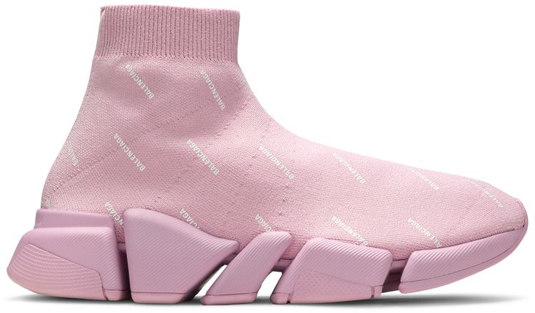Balenciaga Wmns Speed 20 Sneaker Allover Logo   Soft Pink