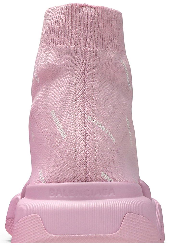 Balenciaga Wmns Speed 20 Sneaker Allover Logo   Soft Pink