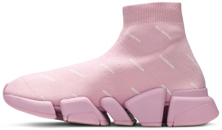 Balenciaga Wmns Speed 20 Sneaker Allover Logo   Soft Pink