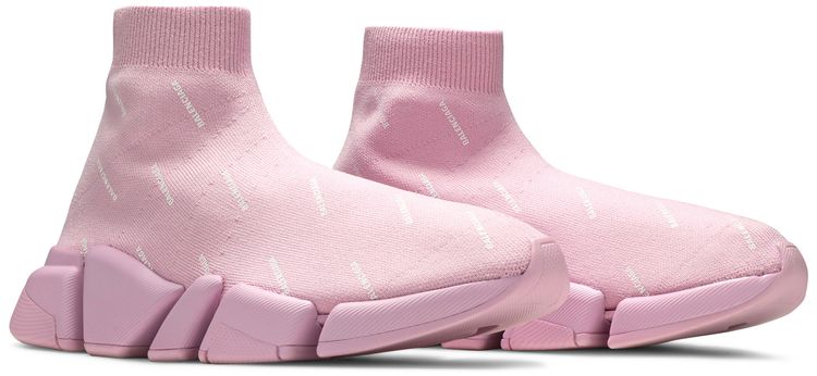 Balenciaga Wmns Speed 20 Sneaker Allover Logo   Soft Pink