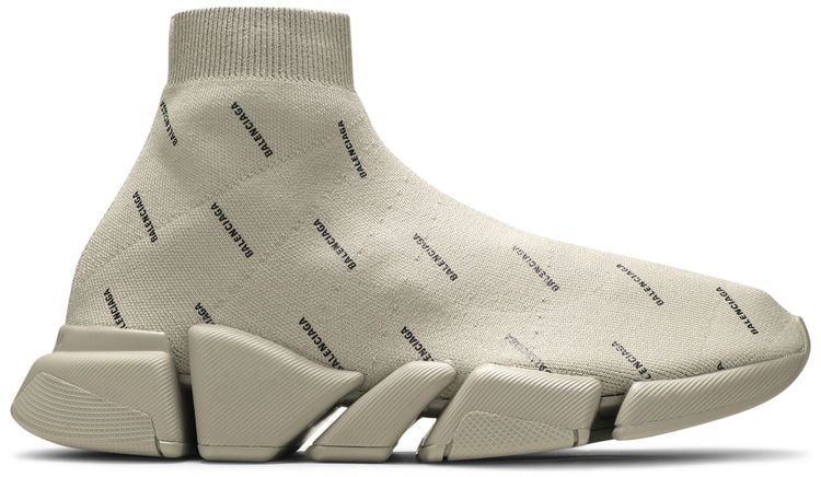 Balenciaga Speed 20 Sneaker Allover Logo   Sand