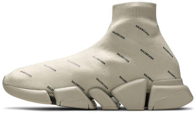 Balenciaga Speed 20 Sneaker Allover Logo   Sand