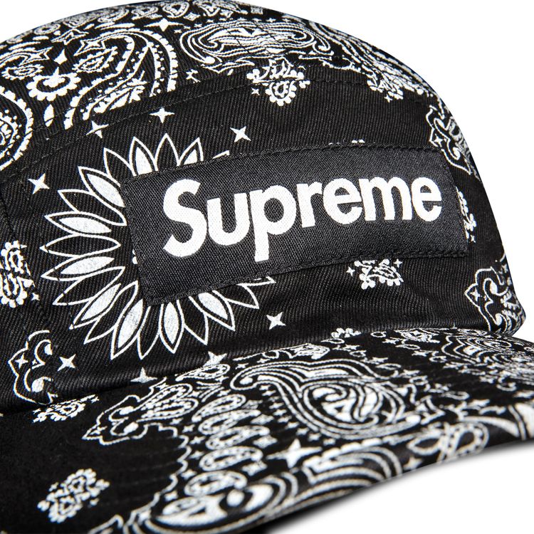 Supreme Bandana Camp Cap Black