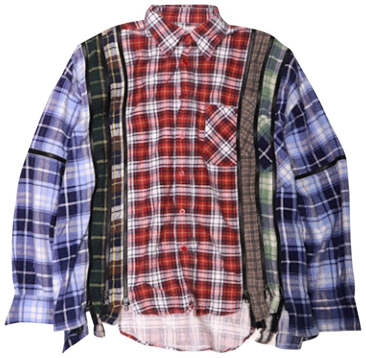 Needles Custom 7 Cuts Zipped Wide Flannel Shirt Assorted
