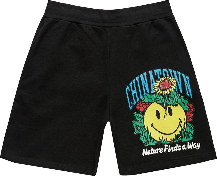 Chinatown Market Smiley Planter Sweatshorts Black