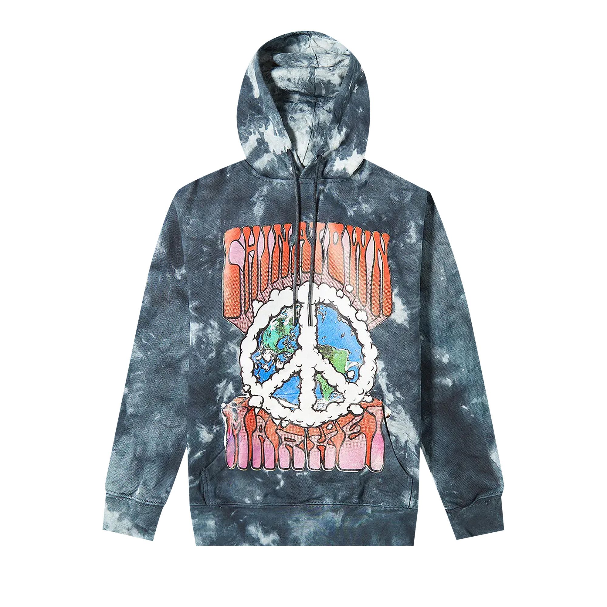 Buy Chinatown Market Peace On Earth Logo Hoodie Black Tie Dye 1970166 BLAC GOAT