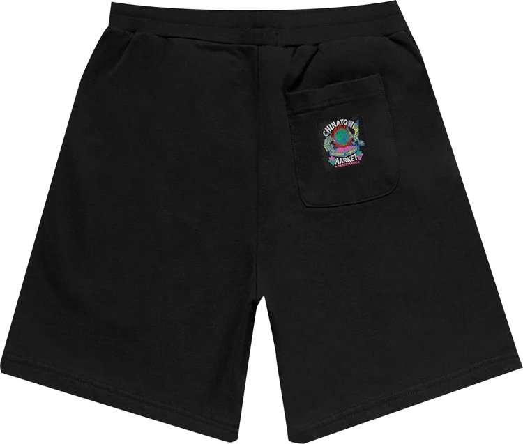 Chinatown Market Muay Thai Tiger Crest Sweatshorts Black