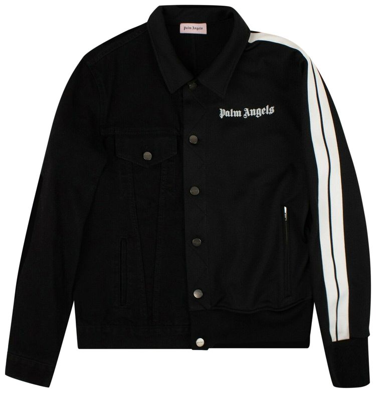 Palm Angels Split Monocolor Track Trucker Jacket Black