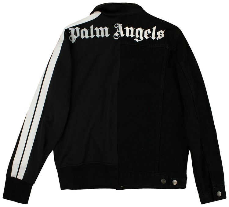 Palm Angels Split Monocolor Track Trucker Jacket Black