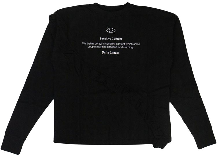 Sensitive Content Rouches Long Sleeve BlackWhite