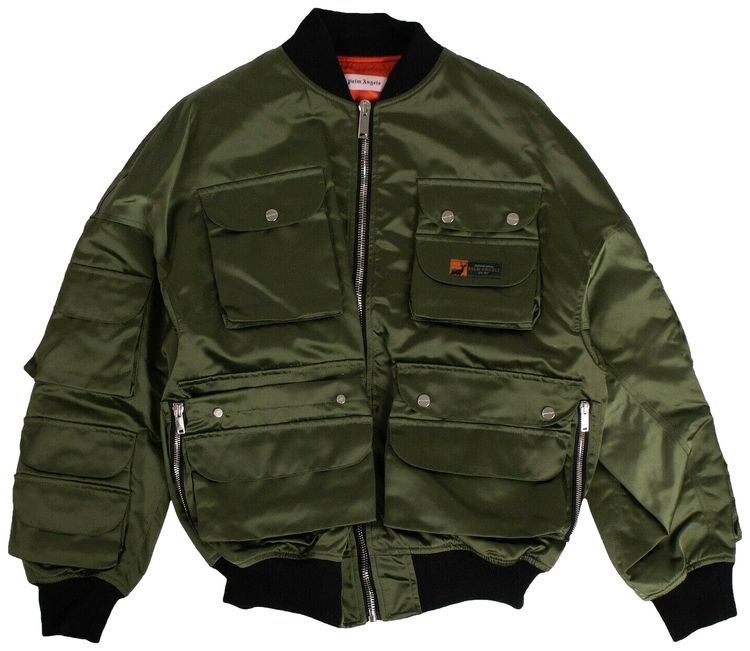 Palm Angels Vintage Logo Hunting Bomber Military Green