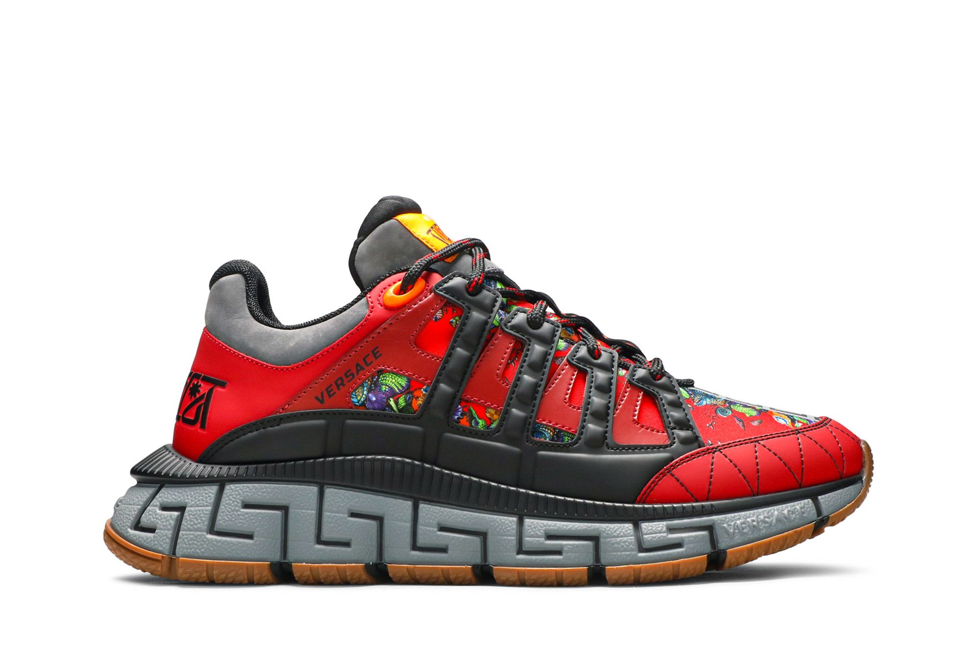 Red and black versace shoes online